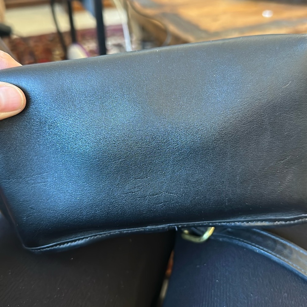 Vintage Authentic Black Leather Classic Coach Small Daypack - Picture 2 of 5